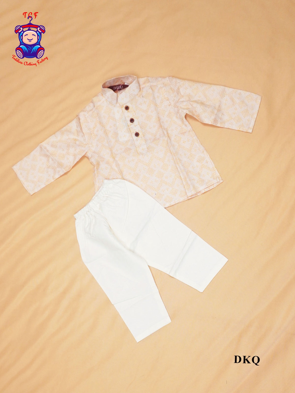 Sandal & Cream - Boys Readymade Kurta Sets