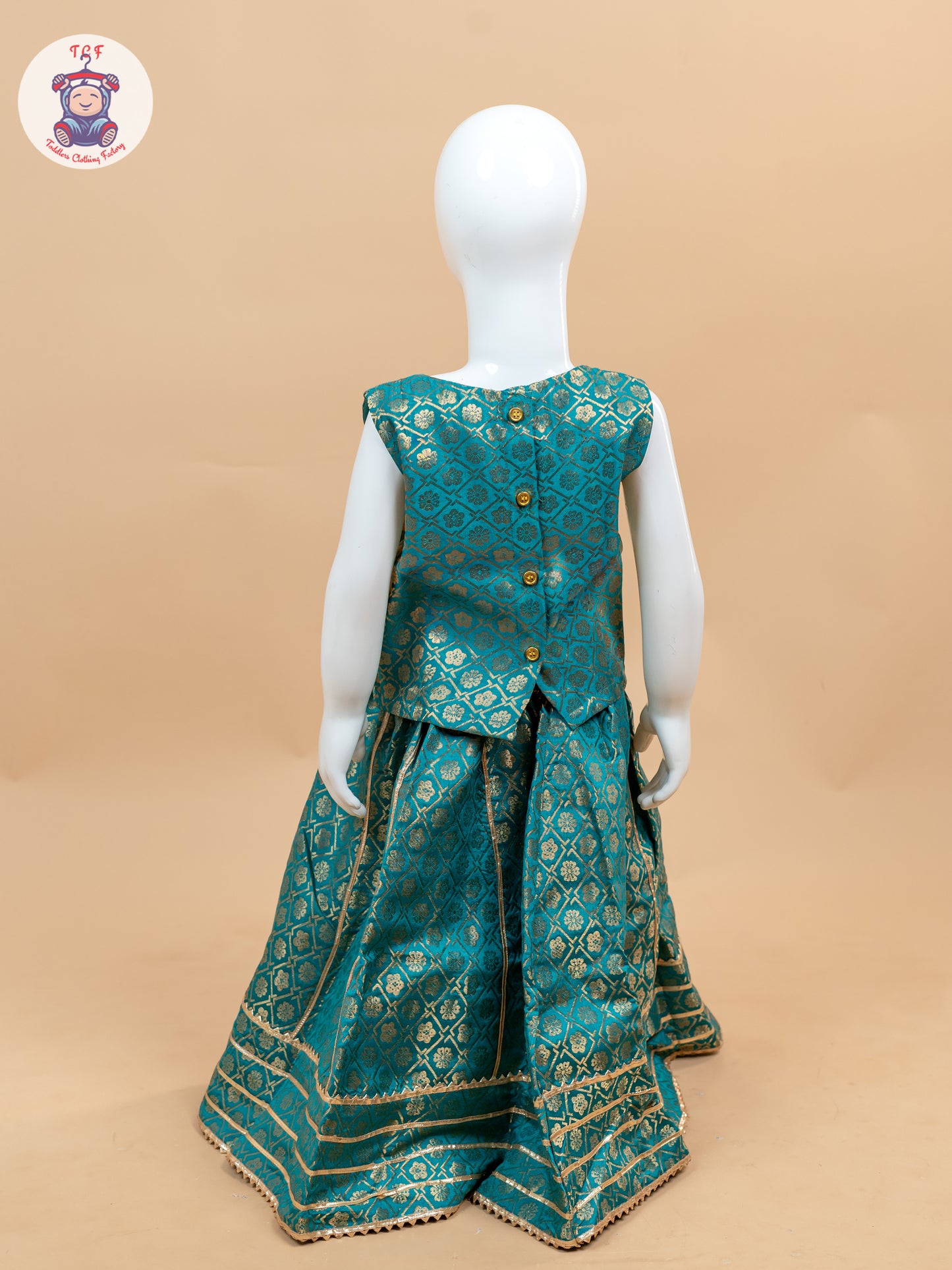 Green - Ethnic Printed Choli & Lehenga
