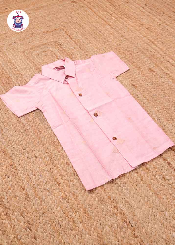 Onion Pink - Boys Readymade Silk Cotton Shirts