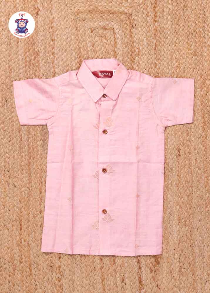 Onion Pink - Boys Readymade Silk Cotton Shirts