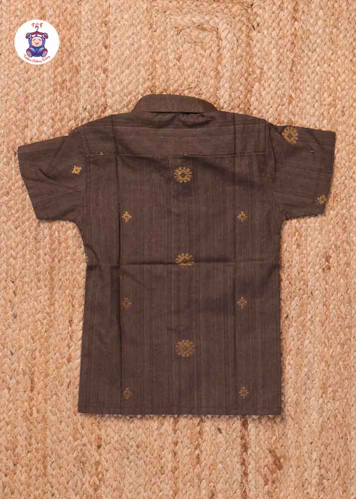 Brown - Boys Readymade Silk Cotton Shirts