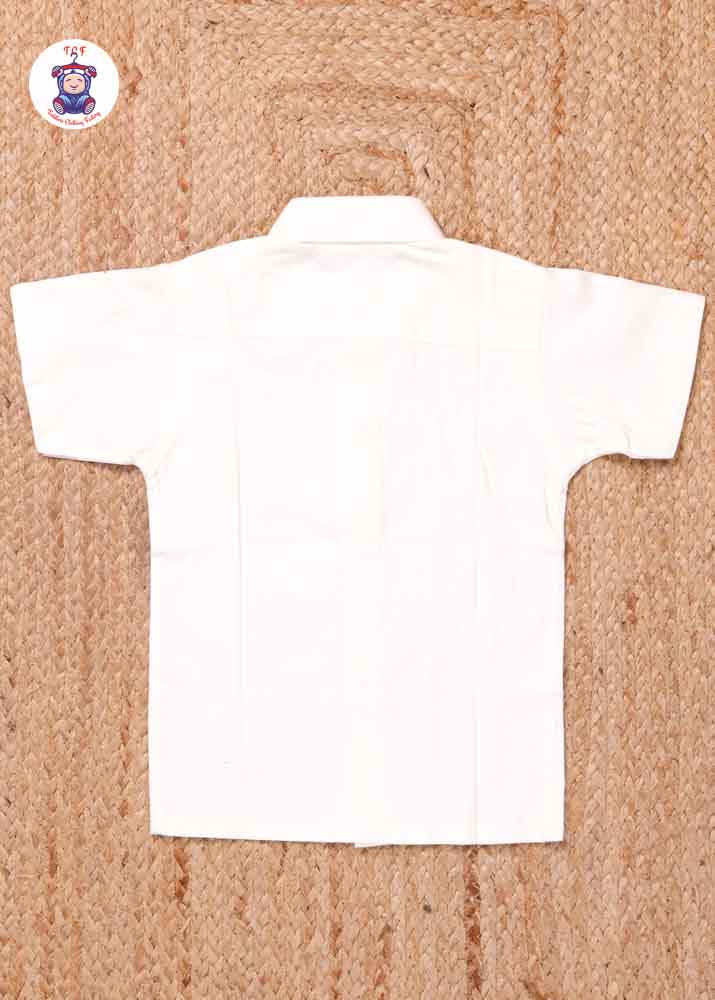 White - Boys Readymade Silk Cotton Shirts