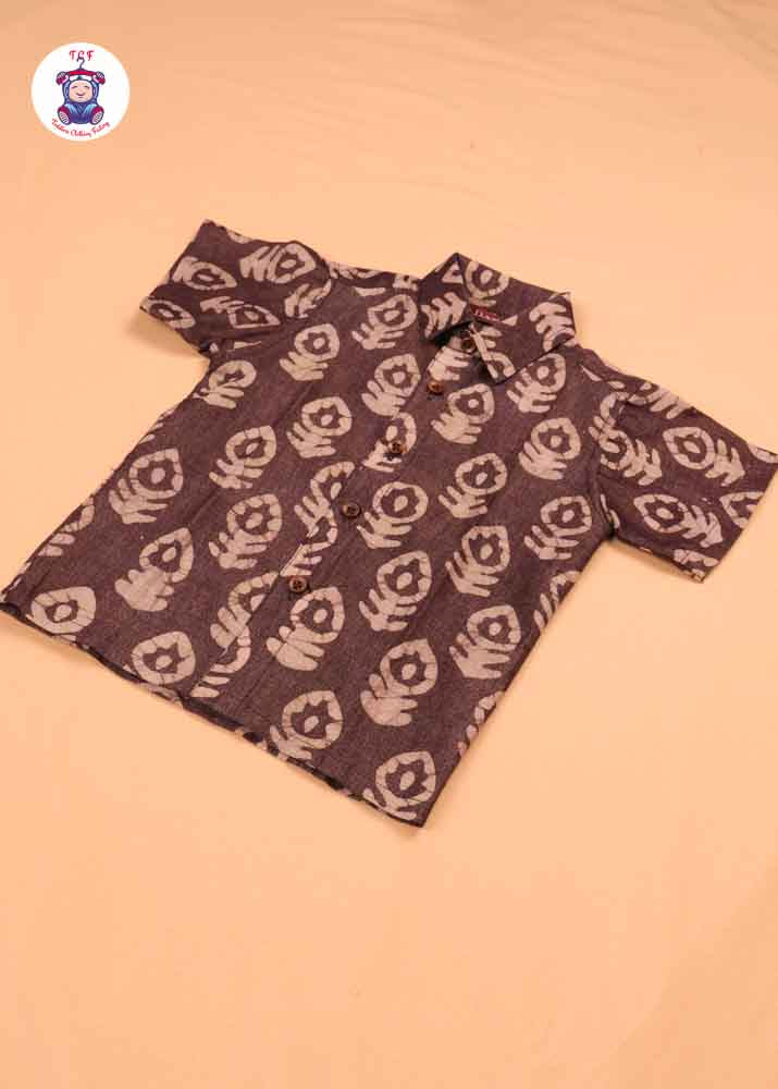 Brown & Beige - Boys Readymade Bhatik Shirts