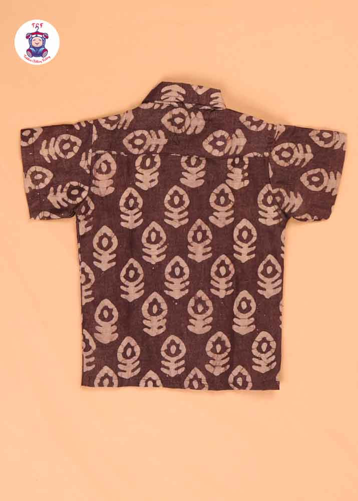 Brown & Beige - Boys Readymade Bhatik Shirts