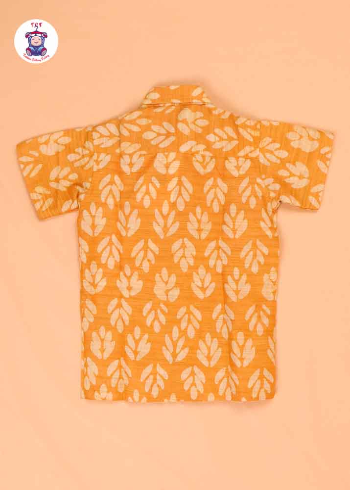 Yellow & Beige - Boys Readymade Bhatik Shirts