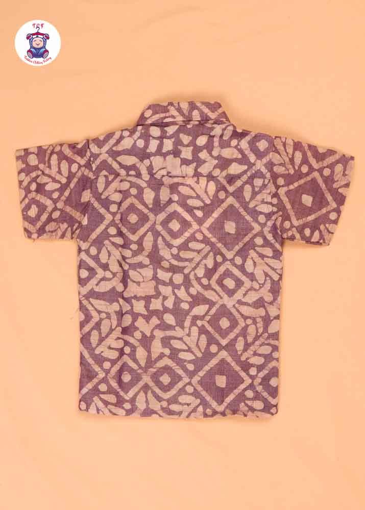 Light Lavender & Beige - Boys Readymade Bhatik Shirts