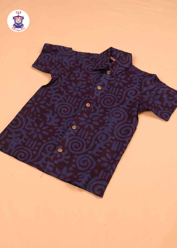 Blue & Black - Boys Readymade Bhatik Shirts