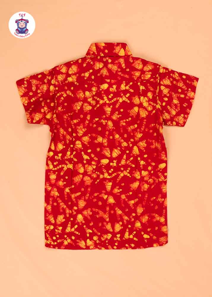 Red & Yellow - Boys Readymade Bhatik Shirts