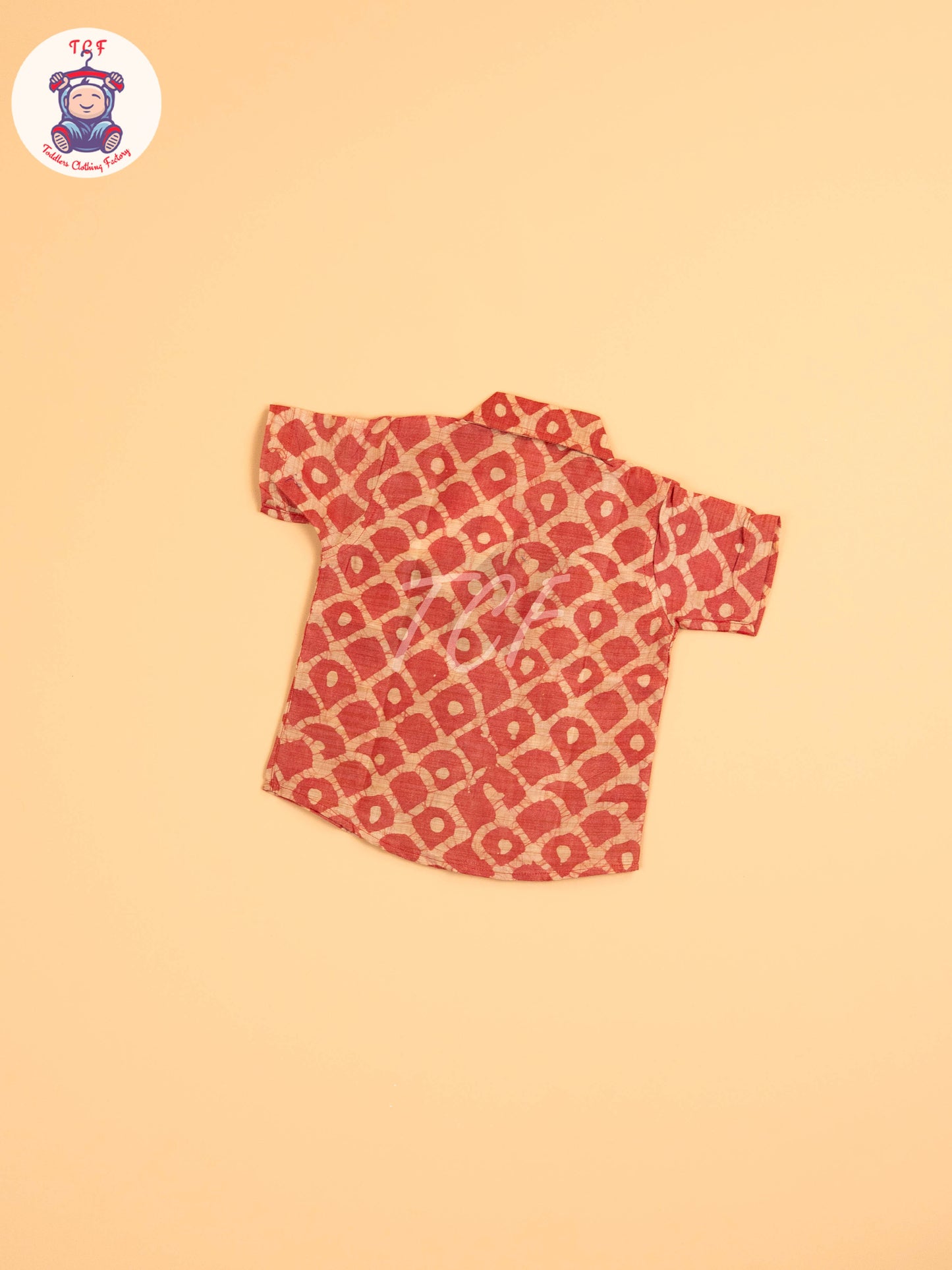 Red & Beige - Boys Readymade Bhatik Shirts