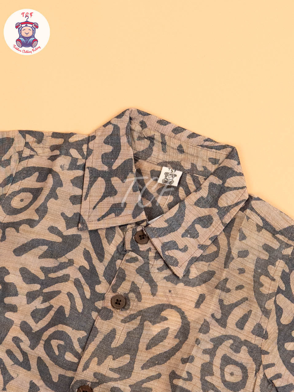 Grey & Beige - Boys Readymade Bhatik Shirts
