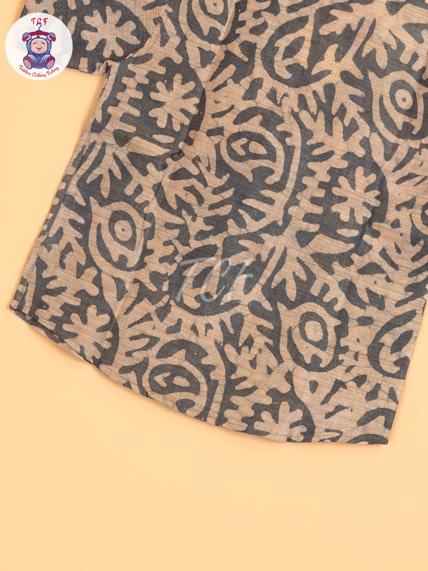 Grey & Beige - Boys Readymade Bhatik Shirts