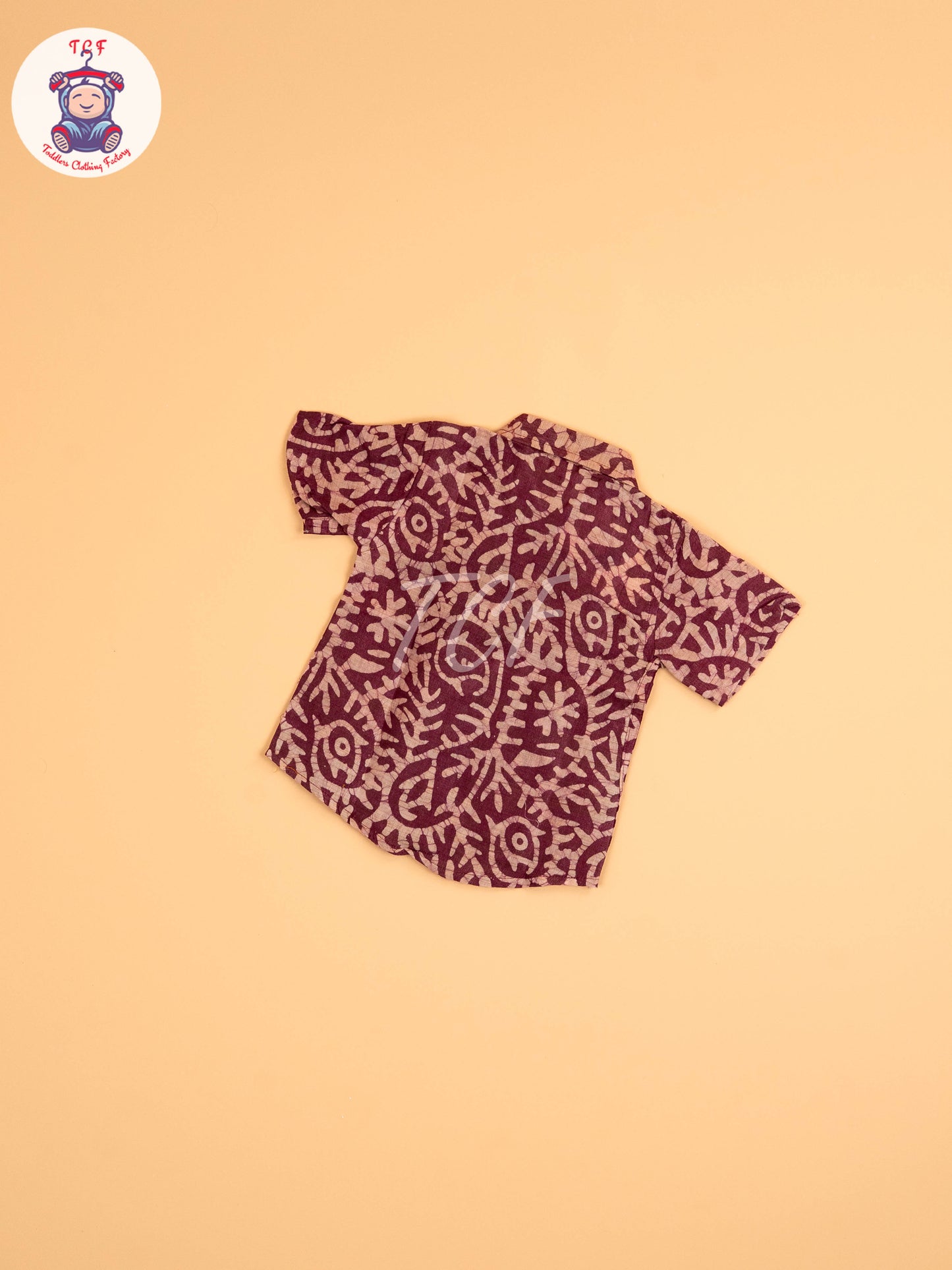 Majentha & Beige - Boys Readymade Bhatik Shirts