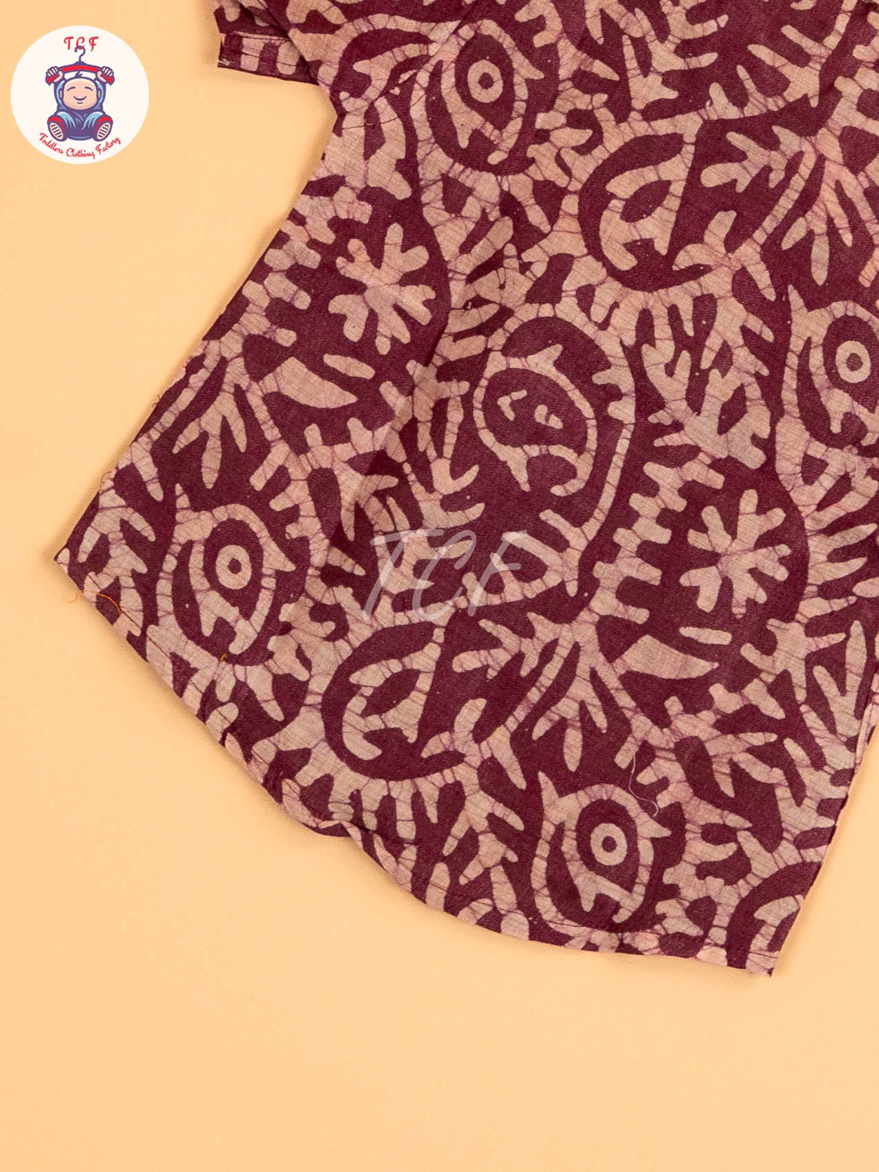 Majentha & Beige - Boys Readymade Bhatik Shirts