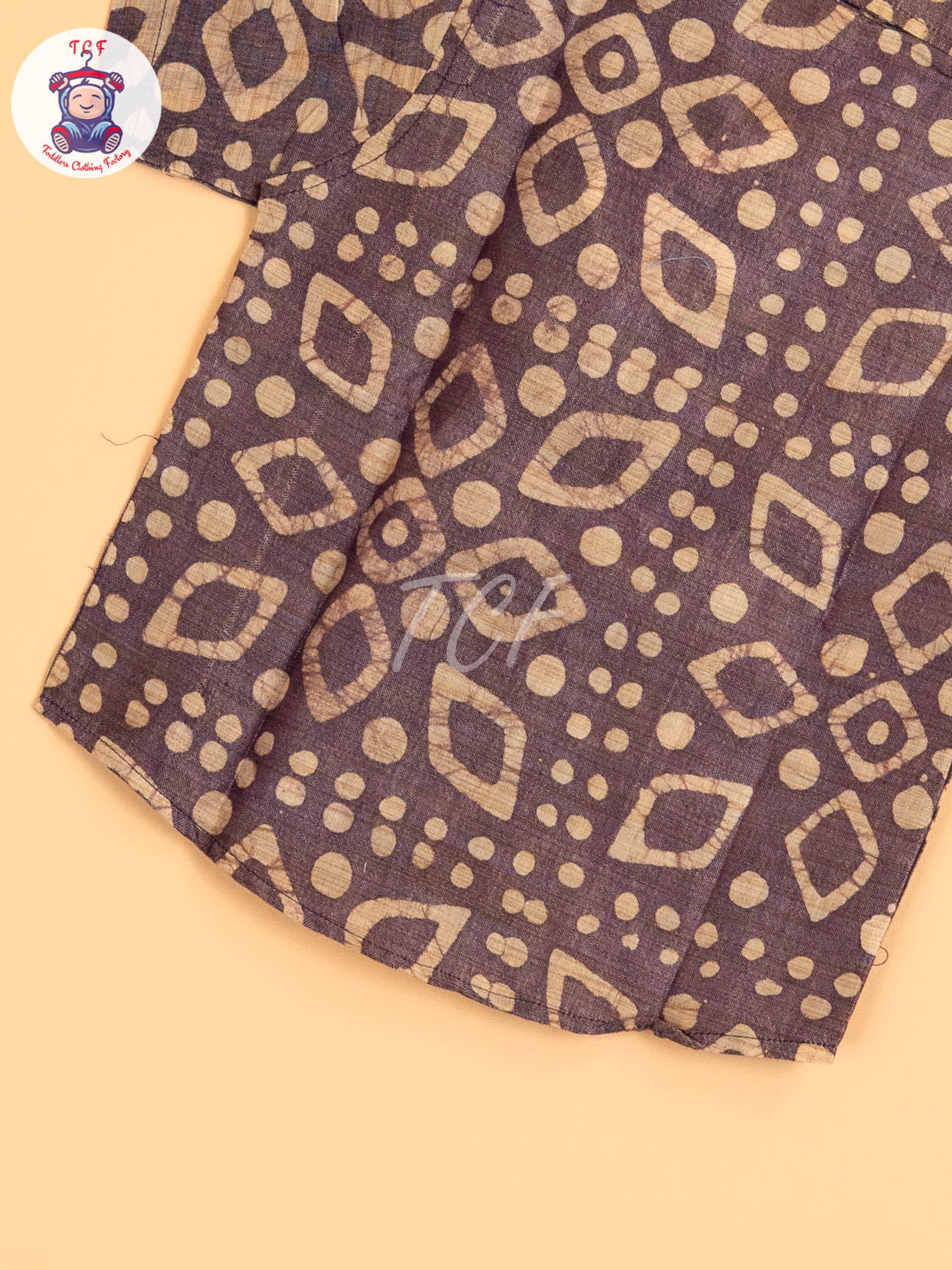 Lavender & Beige - Boys Readymade Bhatik Shirts