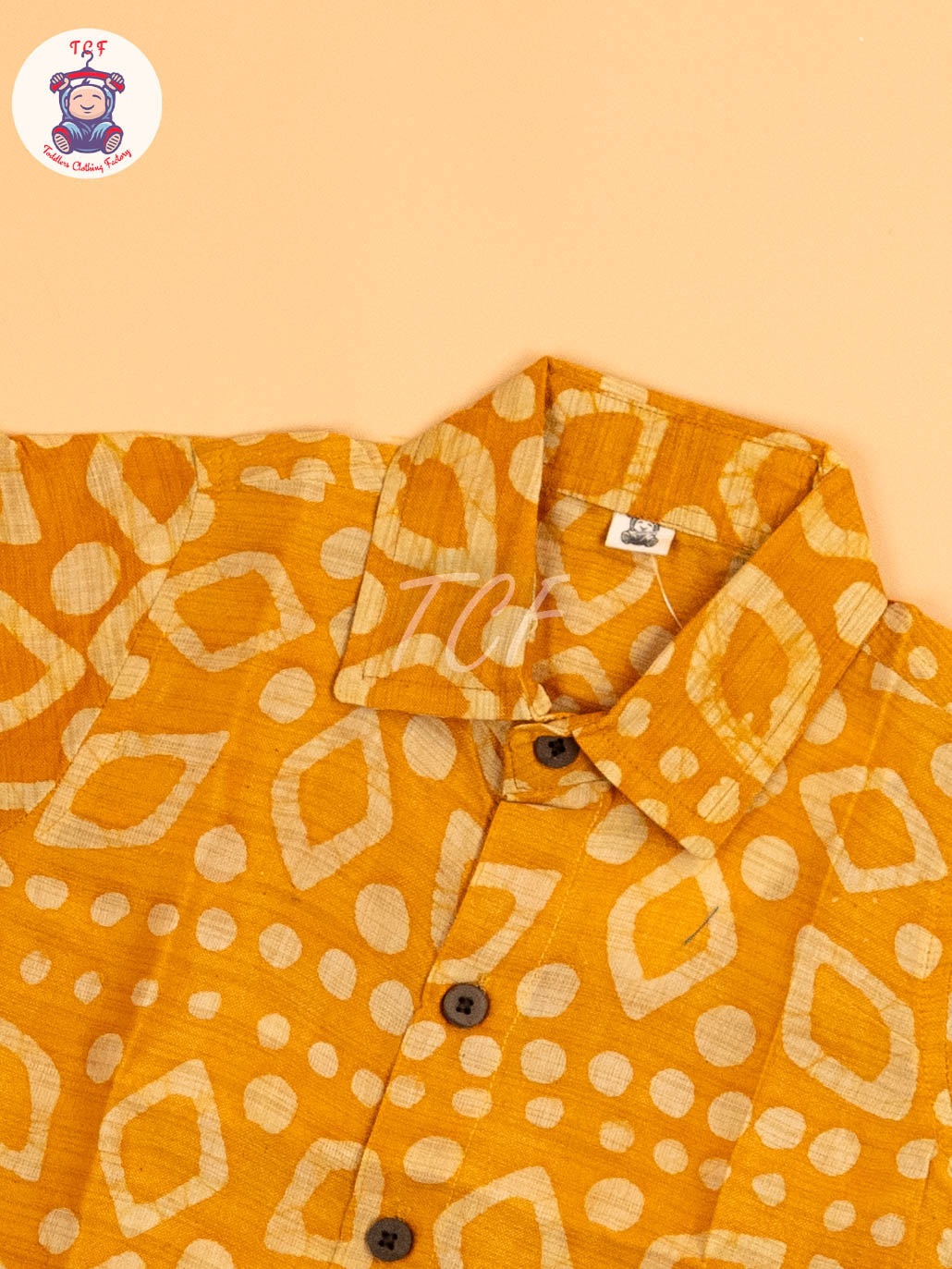 Yellow & Beige - Boys Readymade Bhatik Shirts