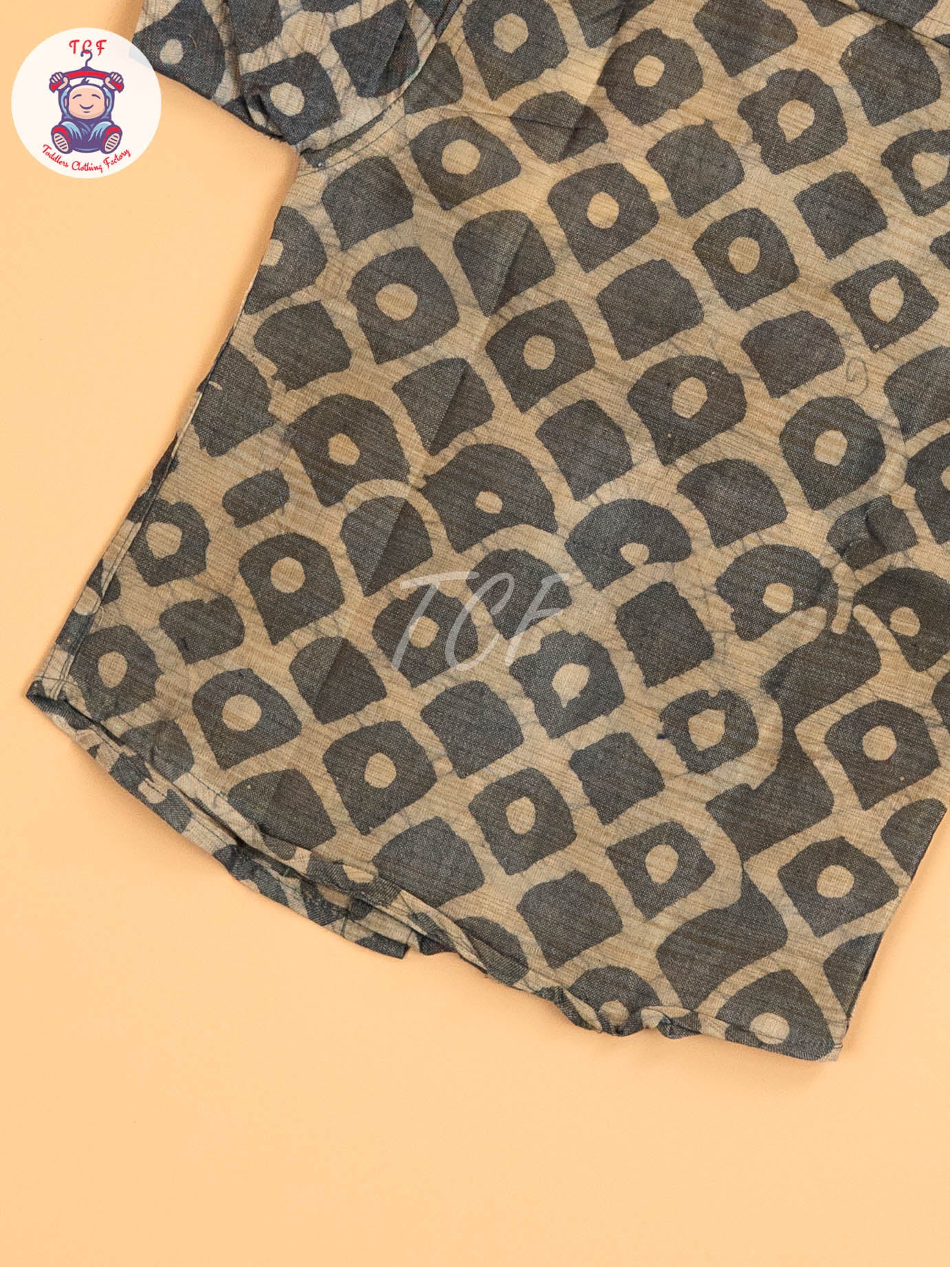 Grey & Beige - Boys Readymade Bhatik Shirts
