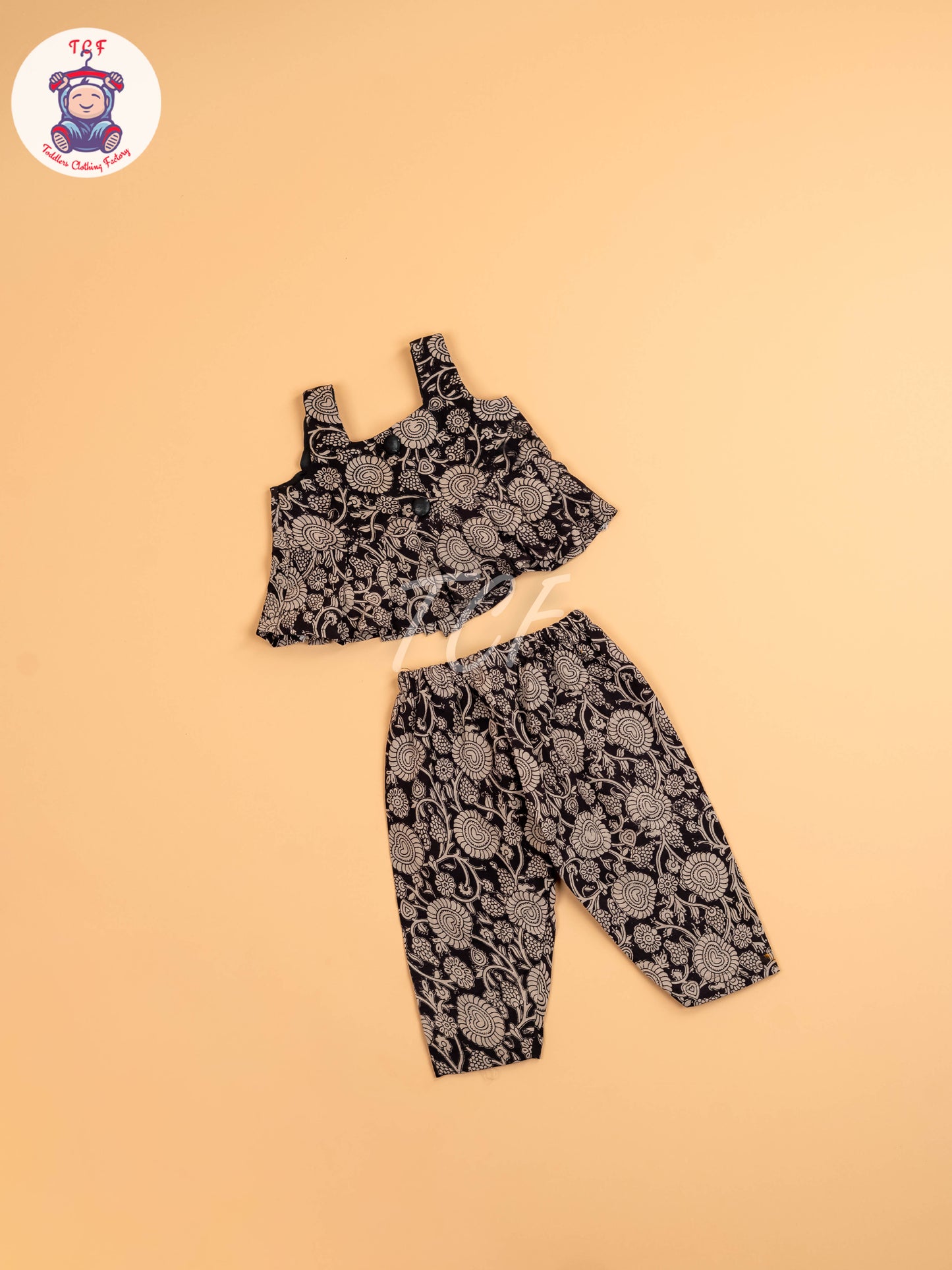 Black - Floral Printed Kalamkari Co-ords Sets