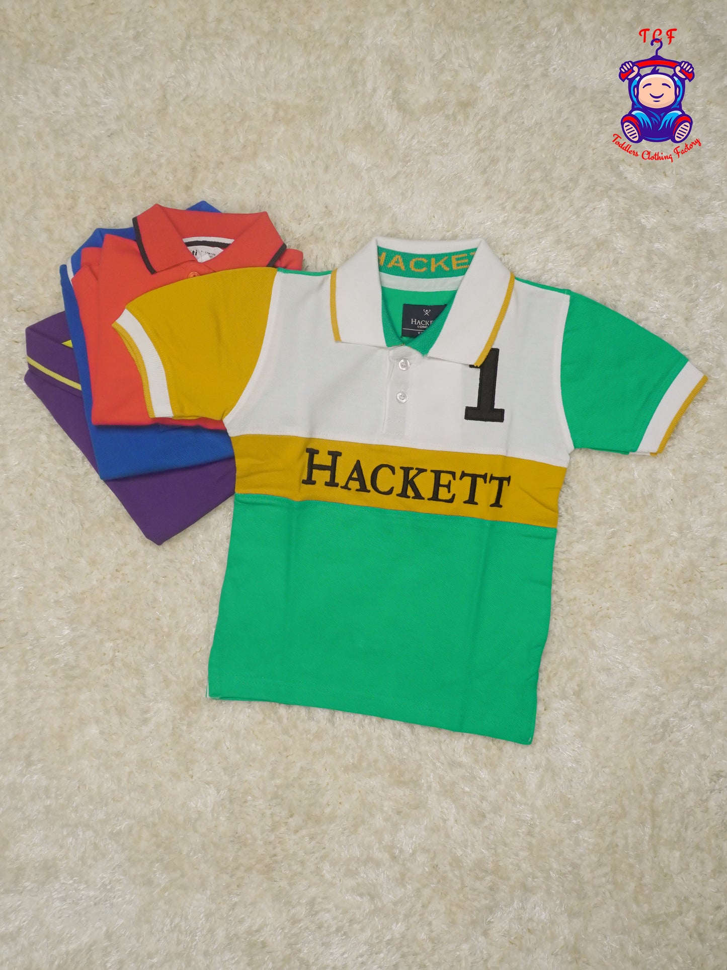 Green & White - Boys Readymade Collor T-Shirts