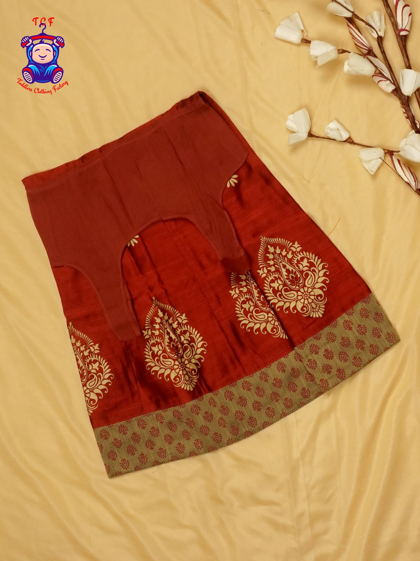 Grey & Maroon - Cotton Pavadai Sattai
