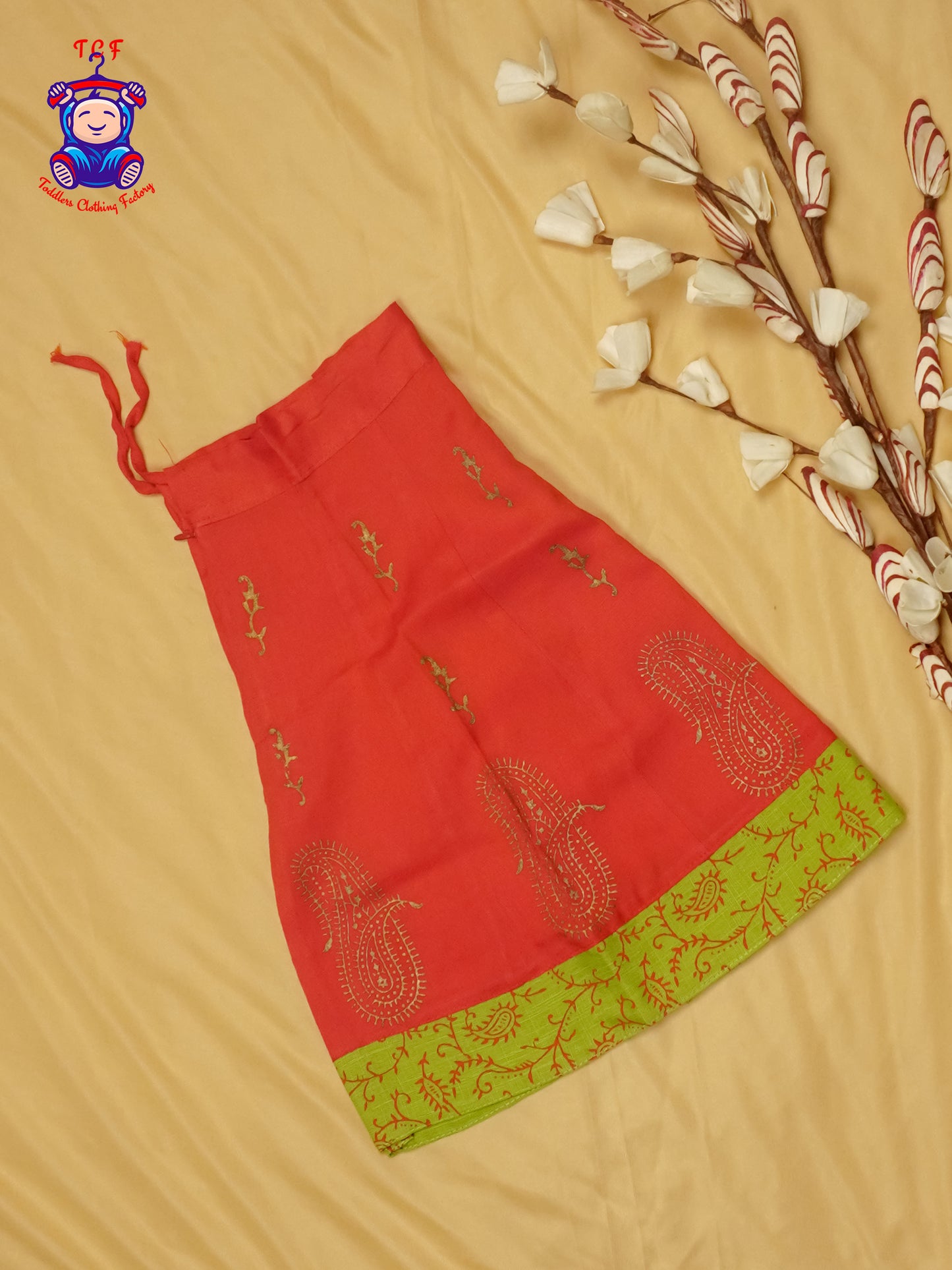 Green & Red - Cotton Pavadai Sattai