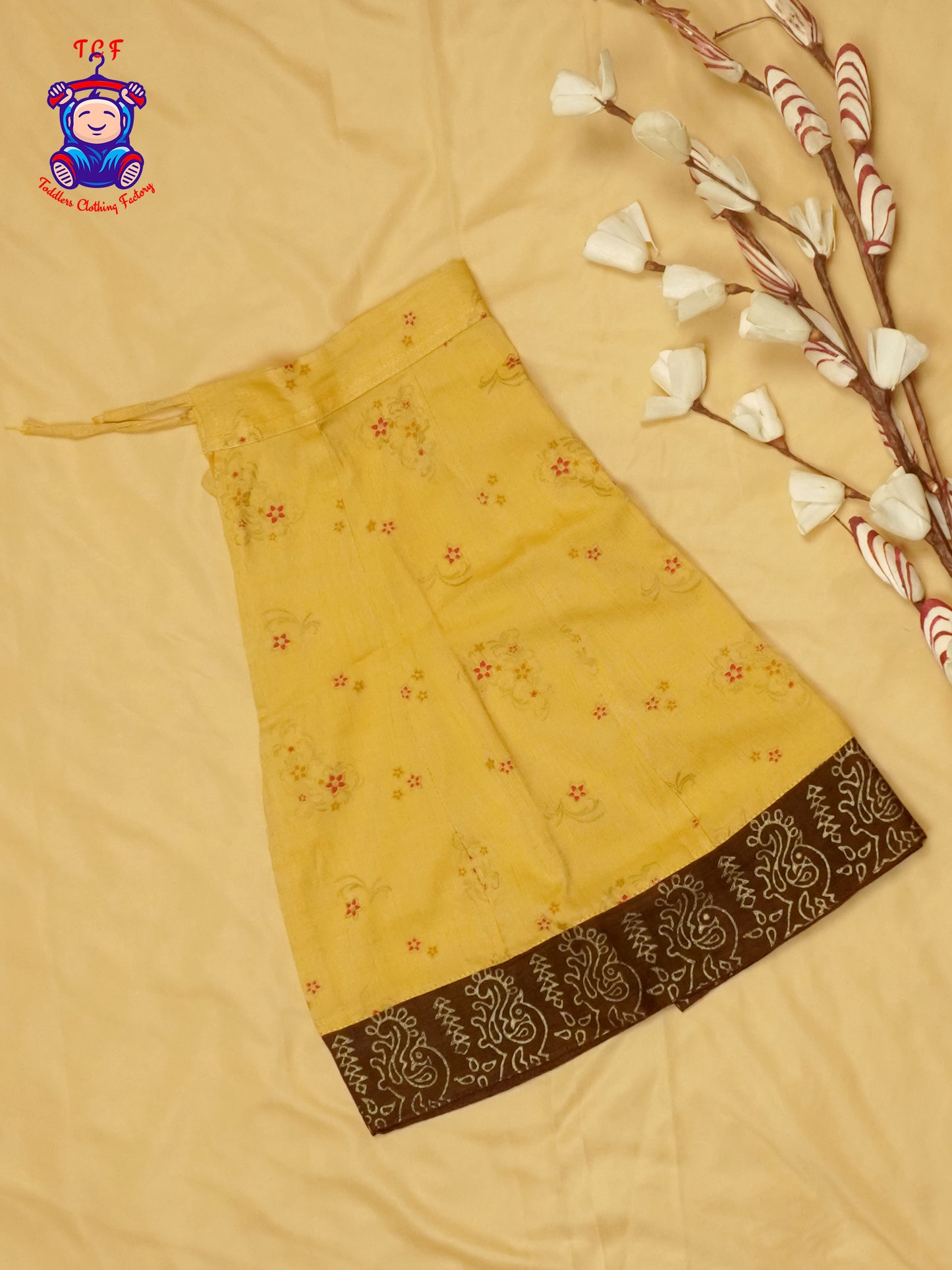 Brown & Yellow - Cotton Pavadai Sattai