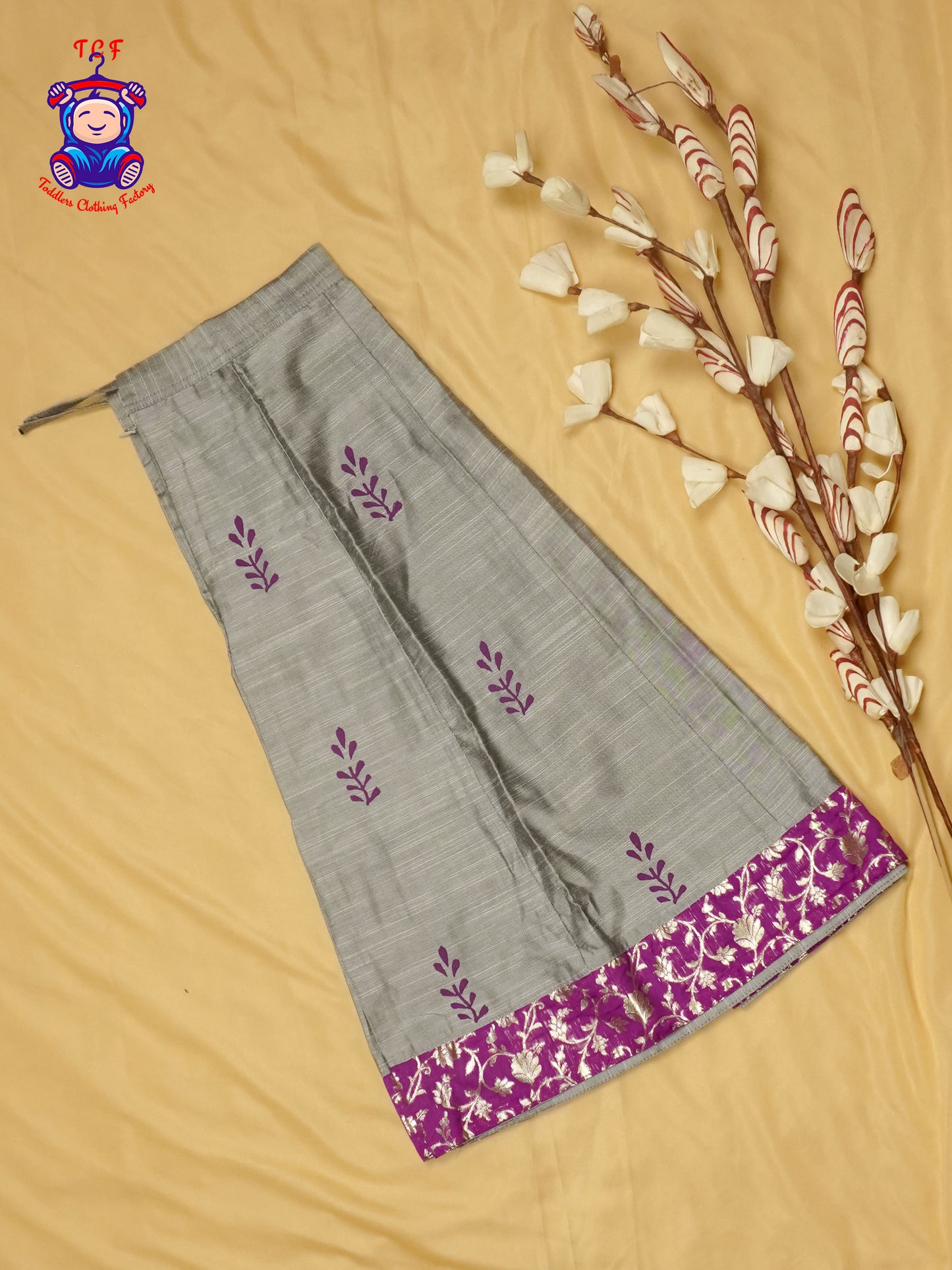 Purple & Grey - Banarasi Pavadai Sattai