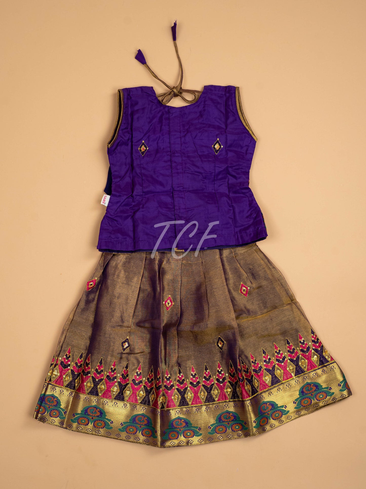 Violet - Embriodered Pavadai Sattai