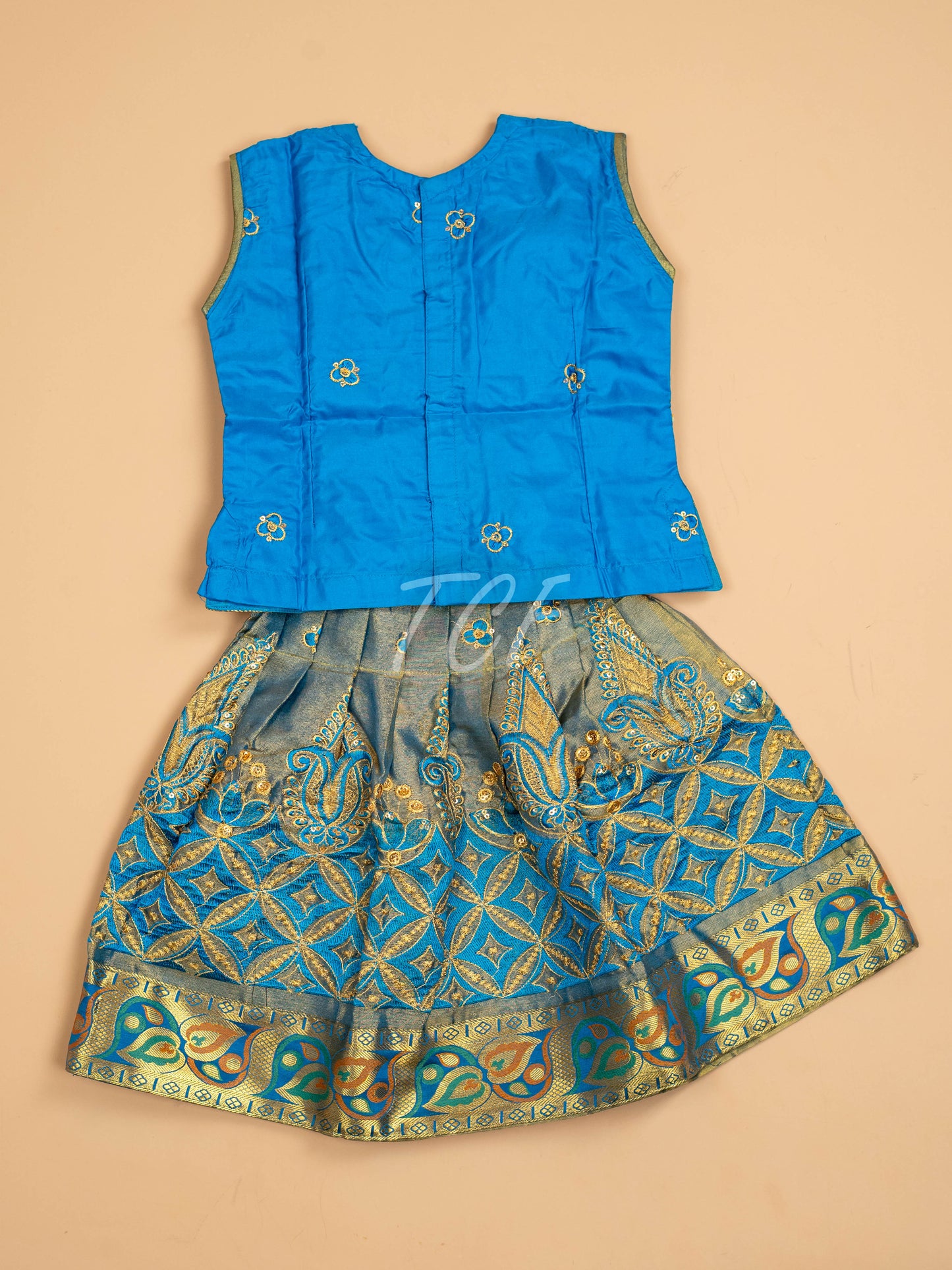 Sky Blue - Embriodered Pavadai Sattai