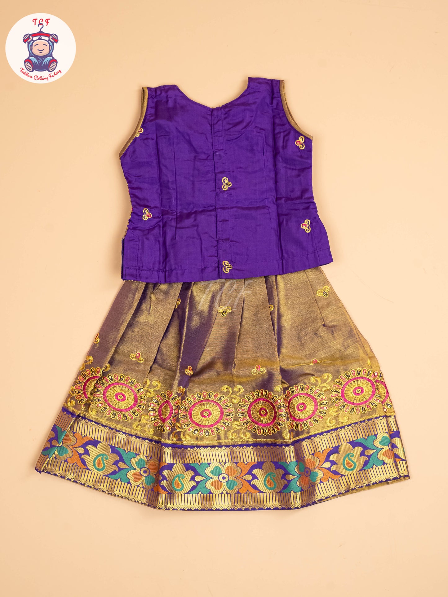 Violet - Embriodered Pavadai Sattai