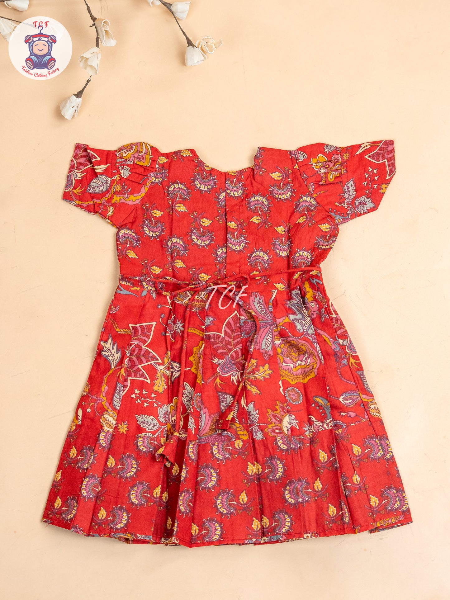 Red - Girls Readymade Long Frock