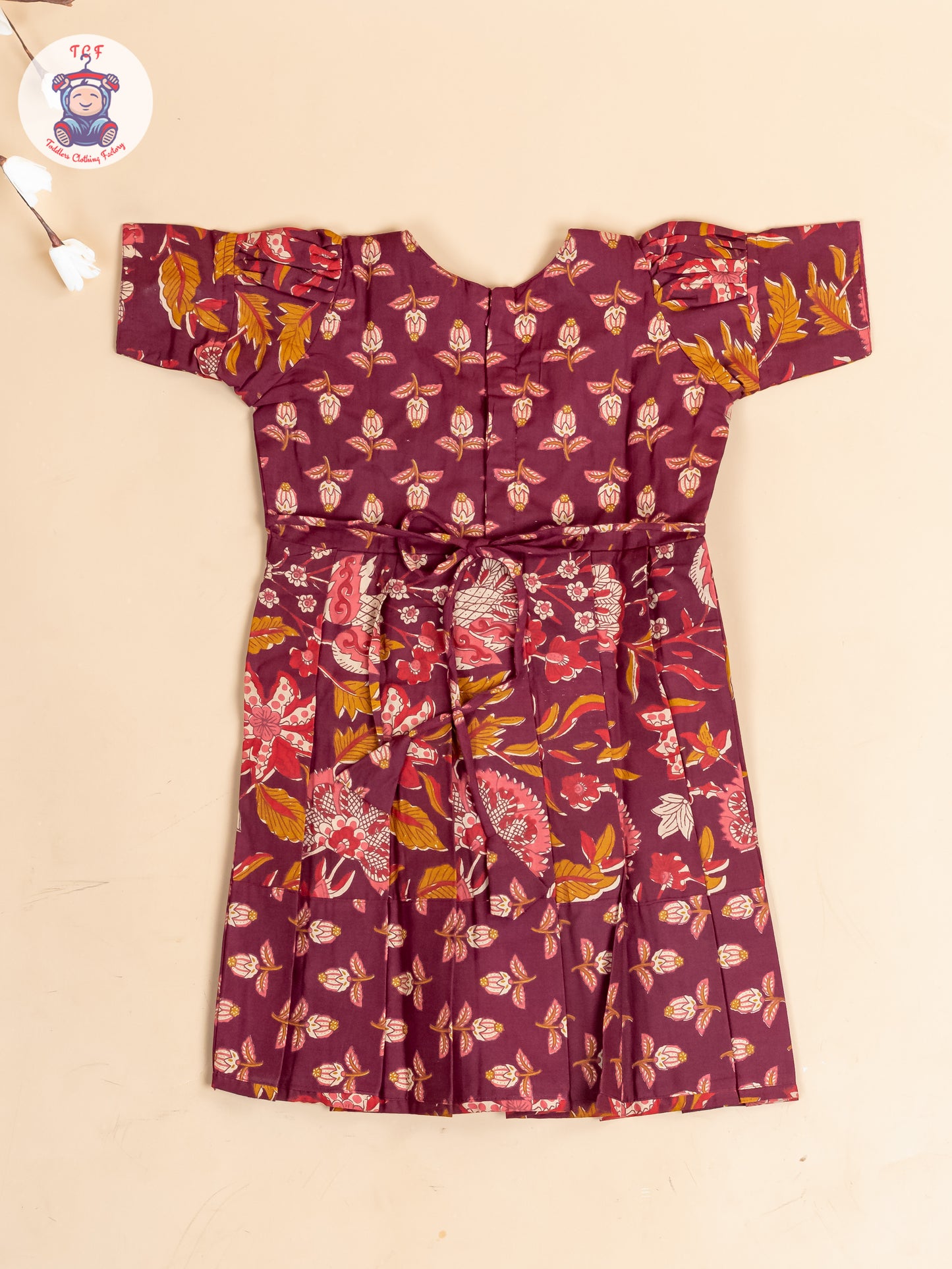 Maroon - Girls Readymade Cotton Long Frock