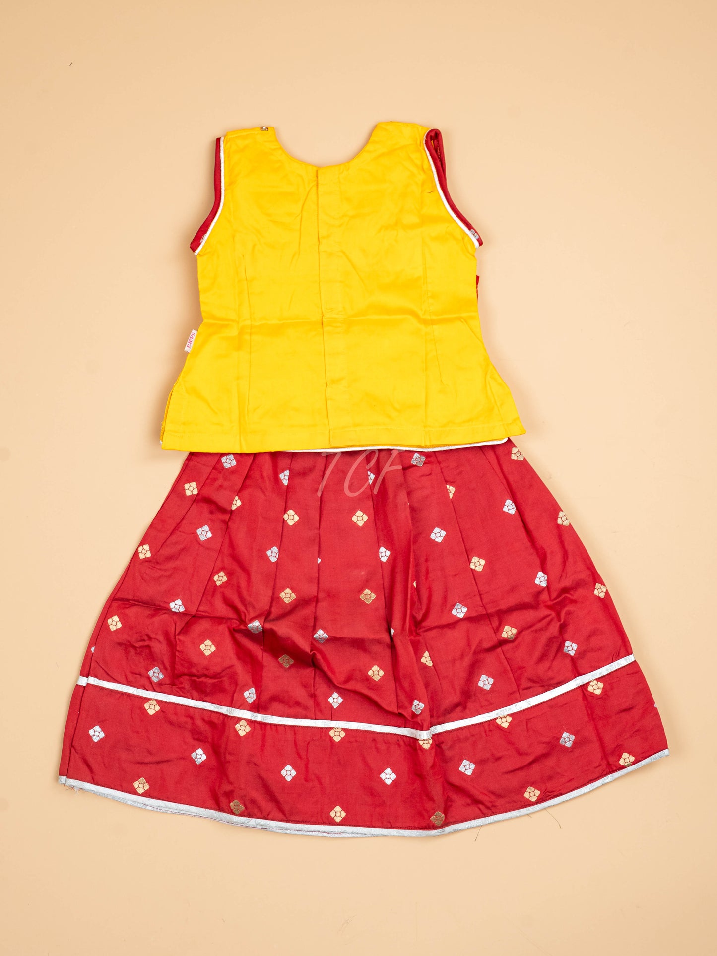 Yellow & Maroon - Pavadai Sattai