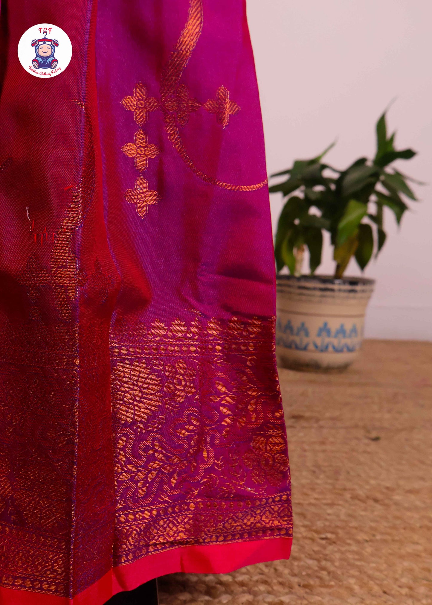 Sky Blue & Magenta - Long Frock