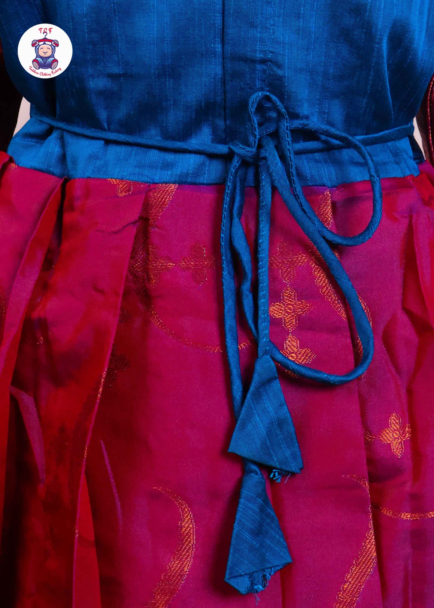 Sky Blue & Magenta - Long Frock