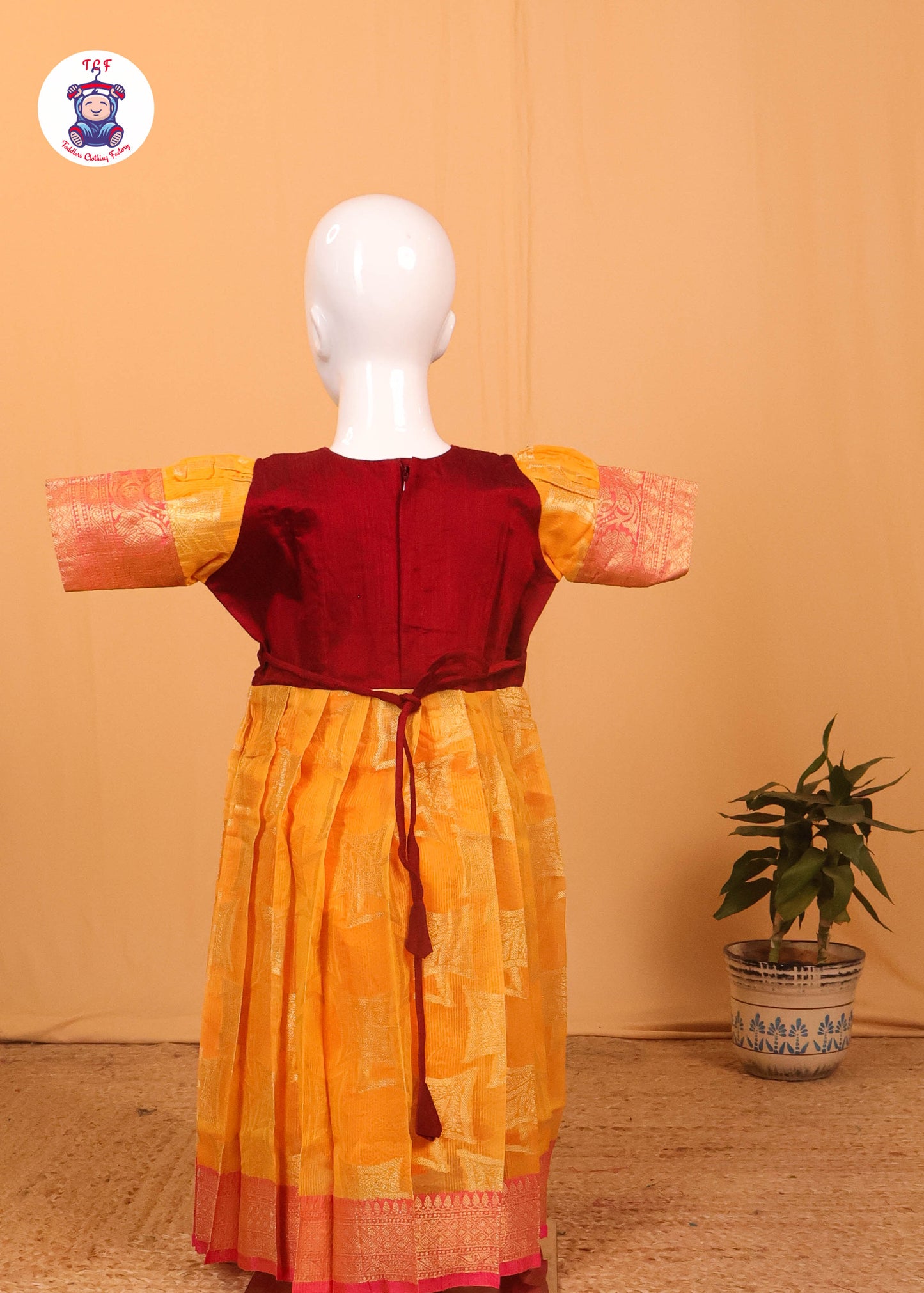 Maroon & Orange - Long Frock
