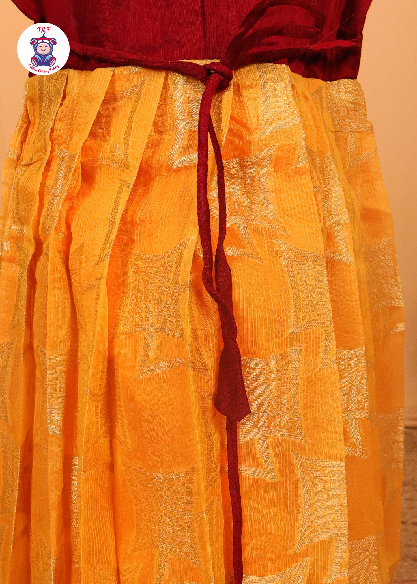 Maroon & Orange - Long Frock