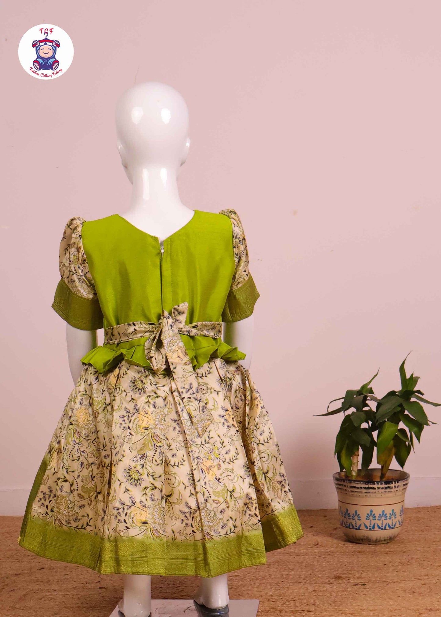 Pista Green - Kids Readymade Frocks