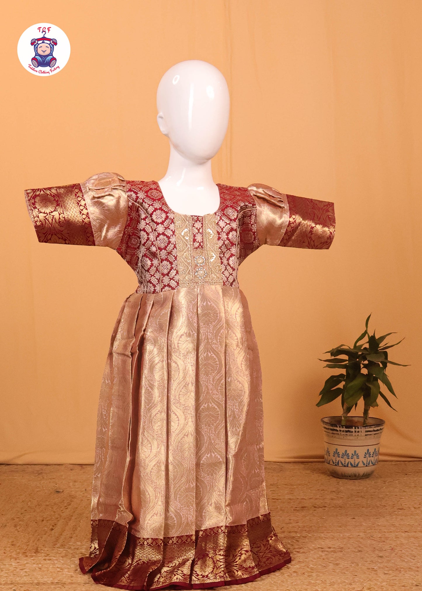 Wine - Long Frock