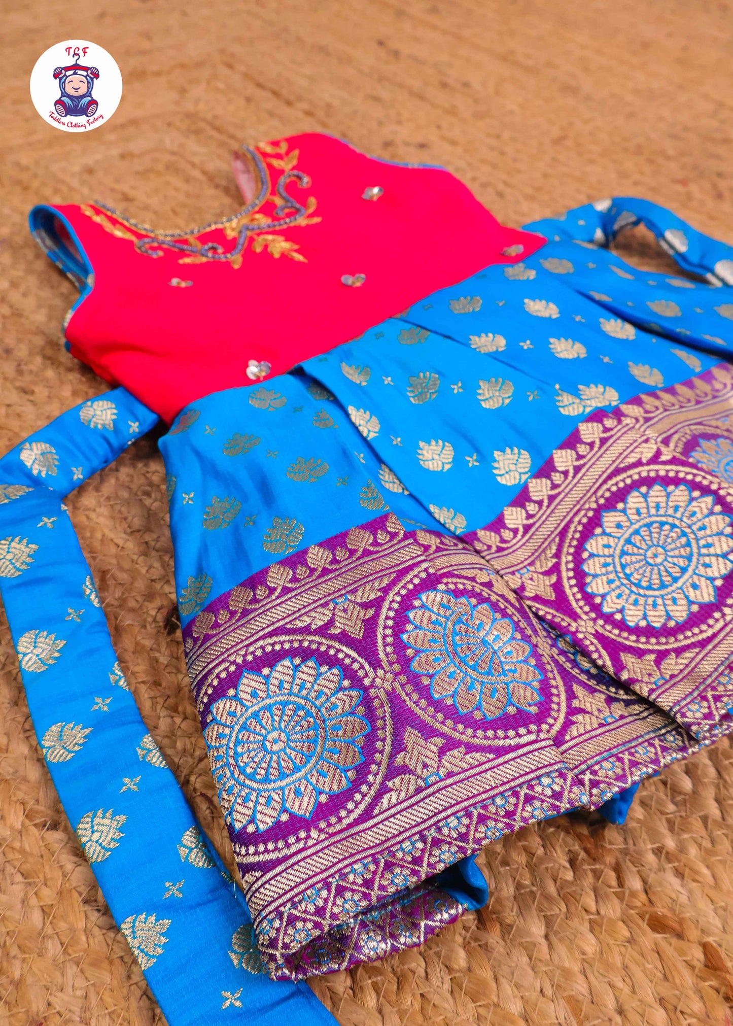 Pink & Blue - Kids Readymade Frock