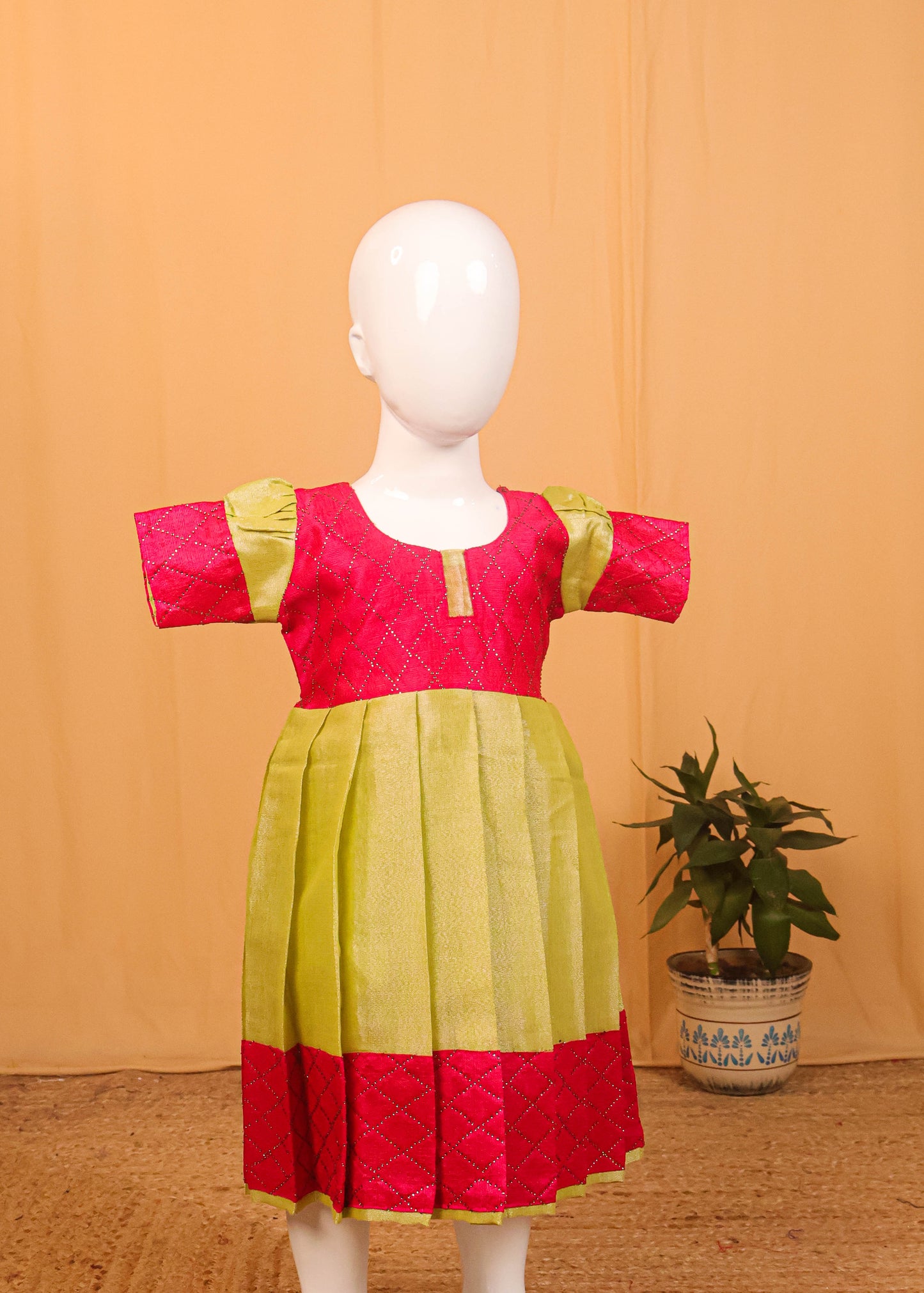 Rose & Green - Long Frock