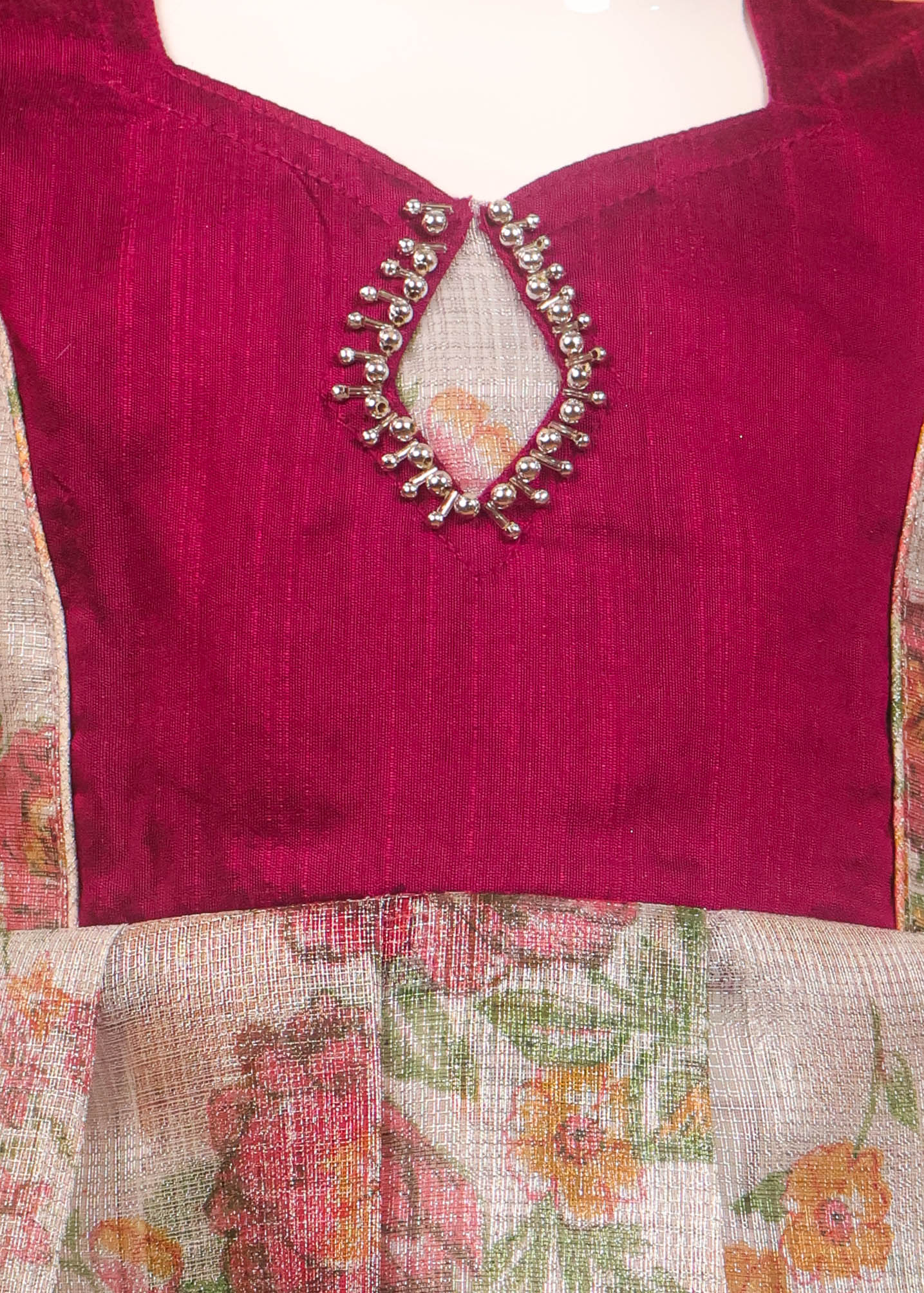 Magenta & Grey - Long Frock