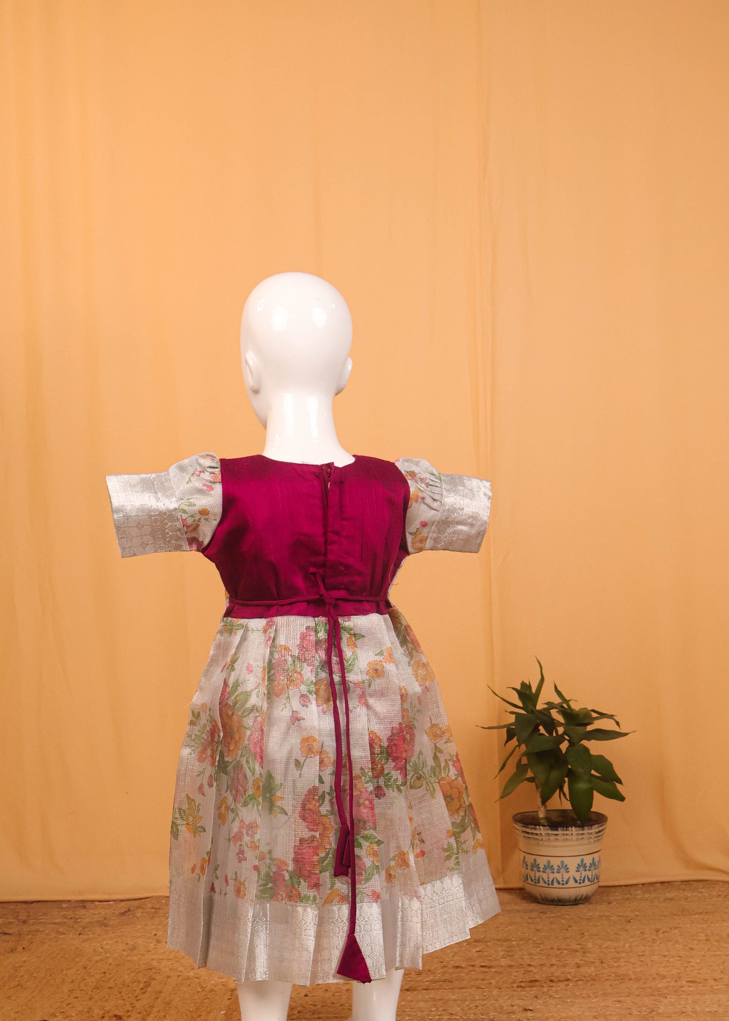 Magenta & Grey - Long Frock