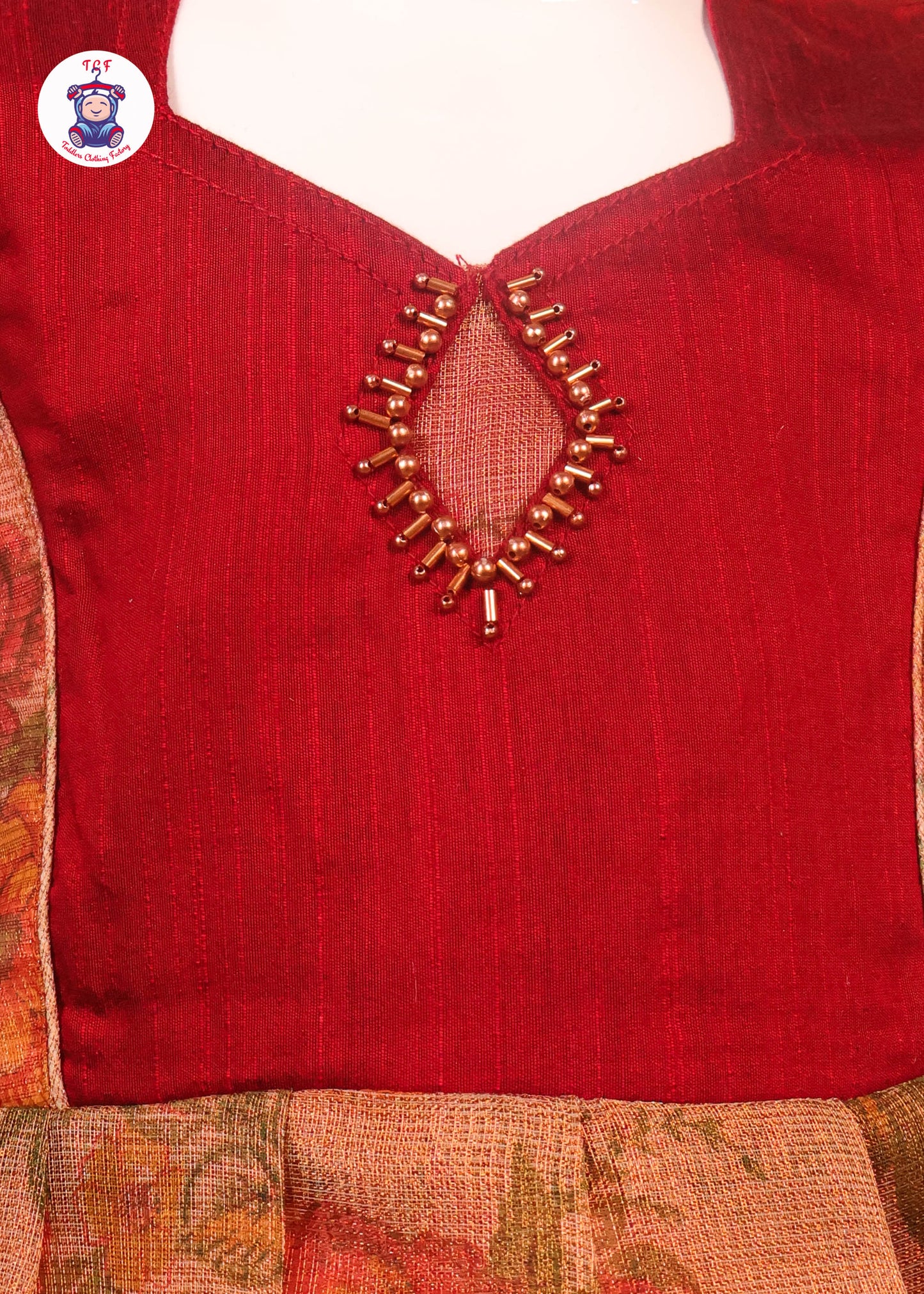 Maroon & Orange - Long Frock