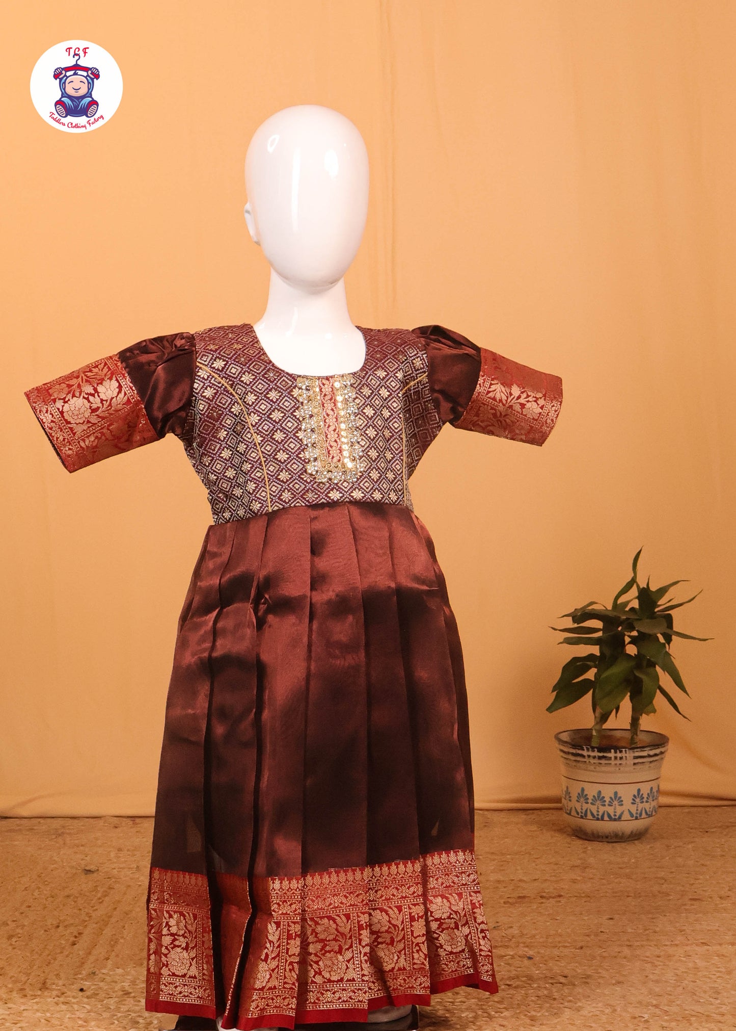 Umber Brown - Long Frock