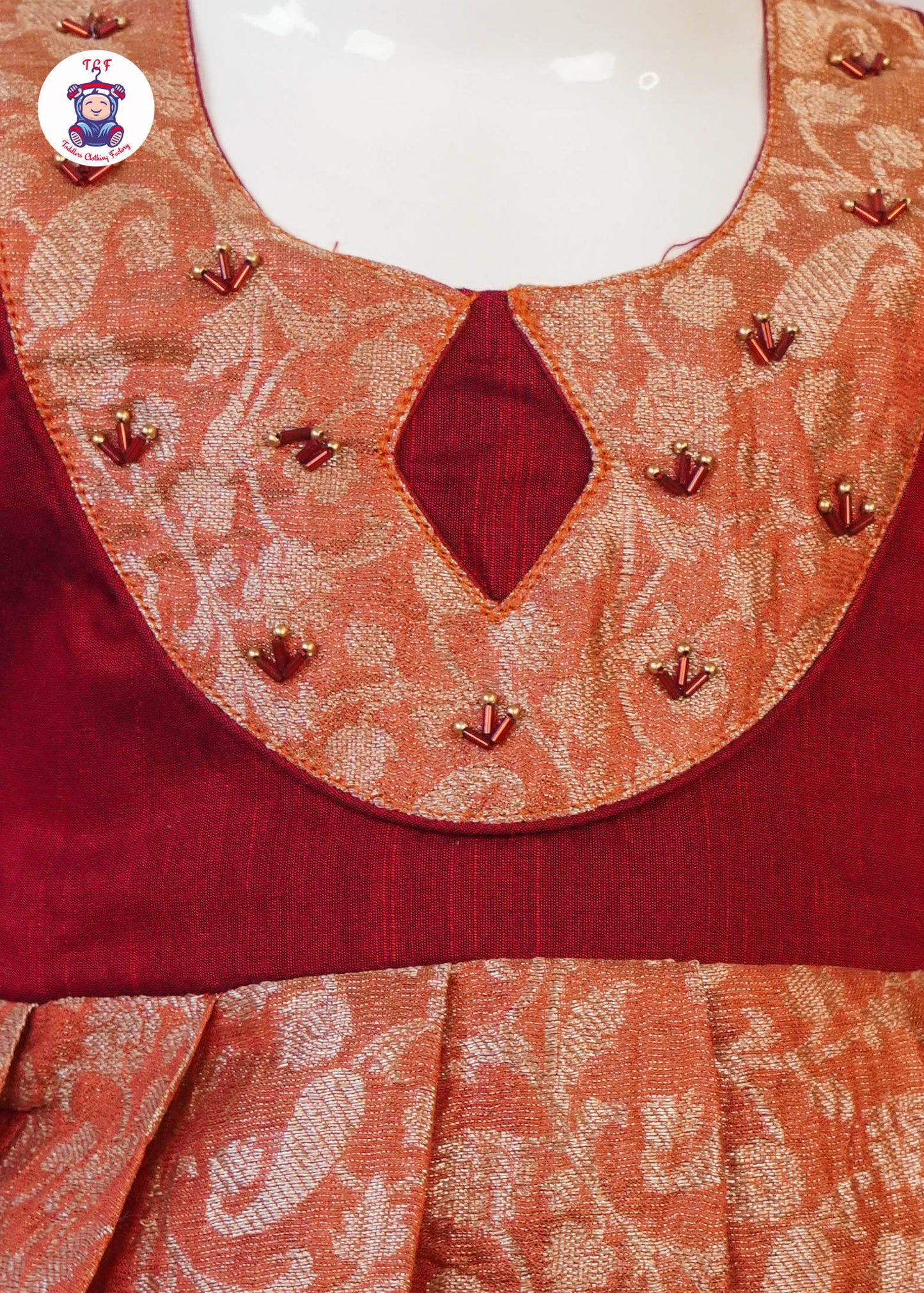 Rich Maroon & Red - Long Frock