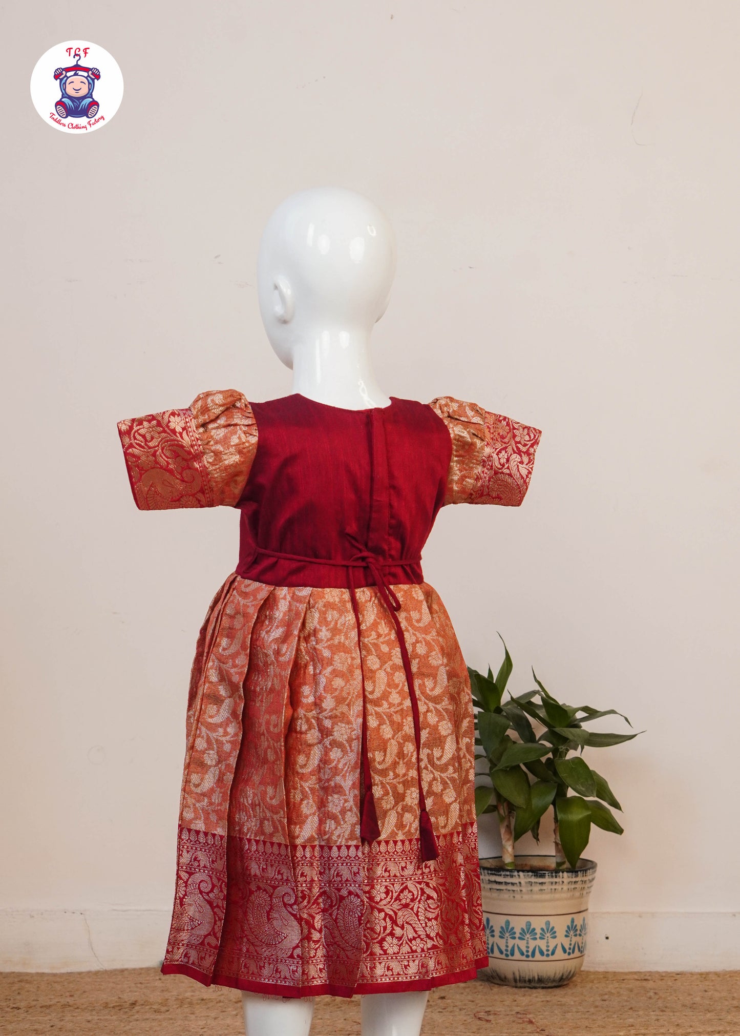 Rich Maroon & Red - Long Frock