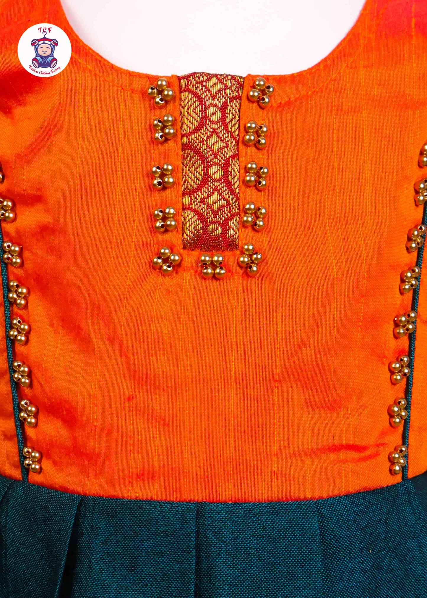 Orange & Green - Long Frock