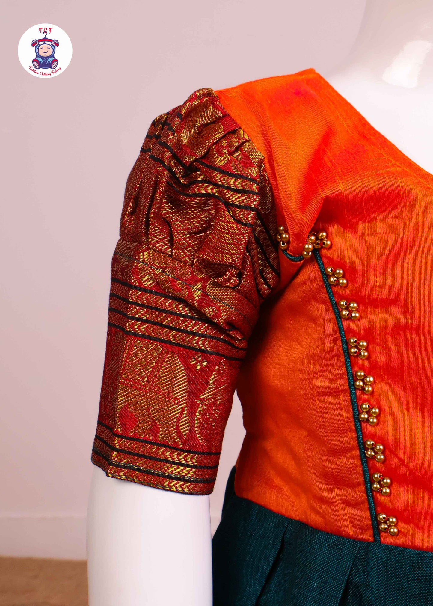 Orange & Green - Long Frock