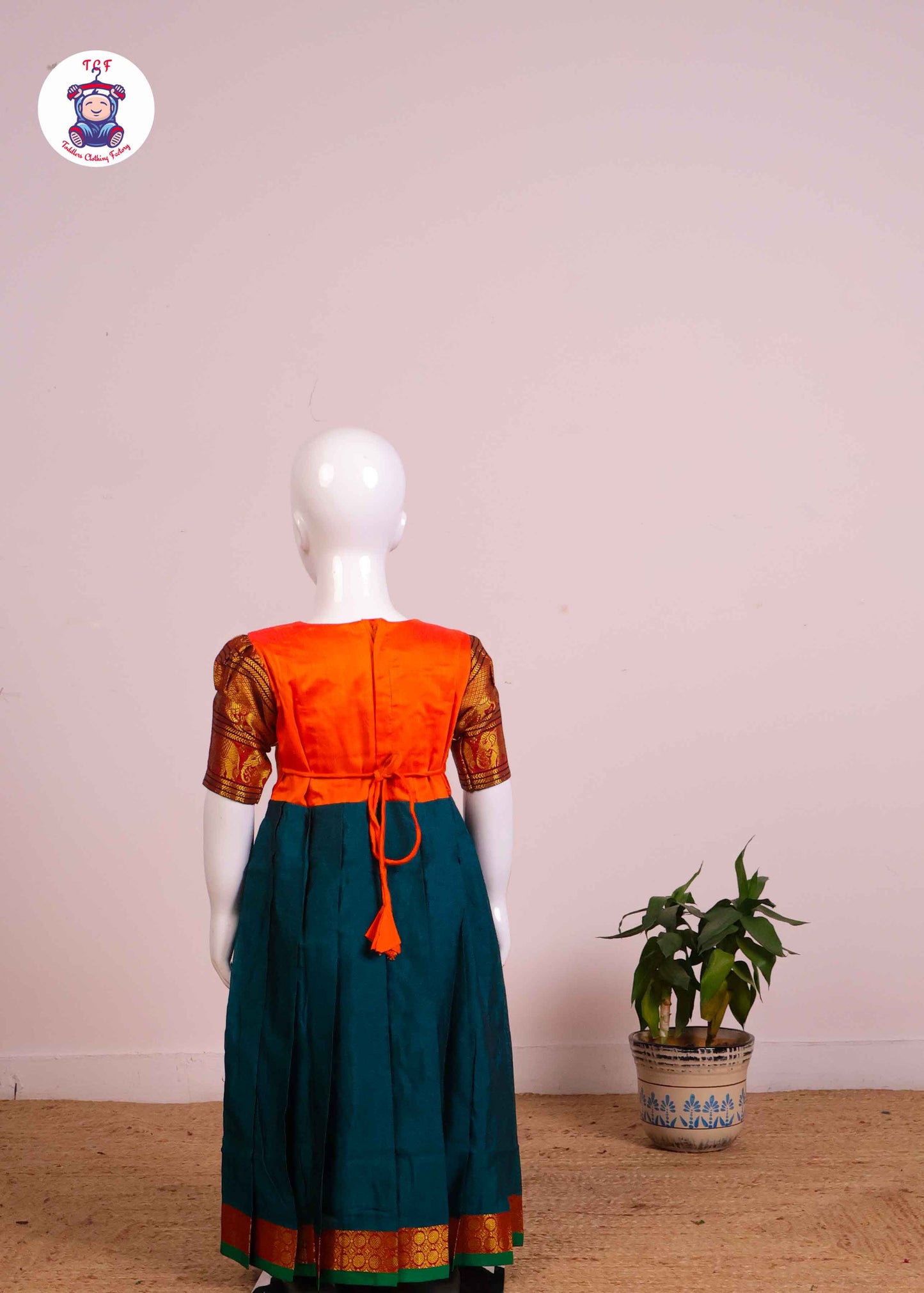 Orange & Green - Long Frock