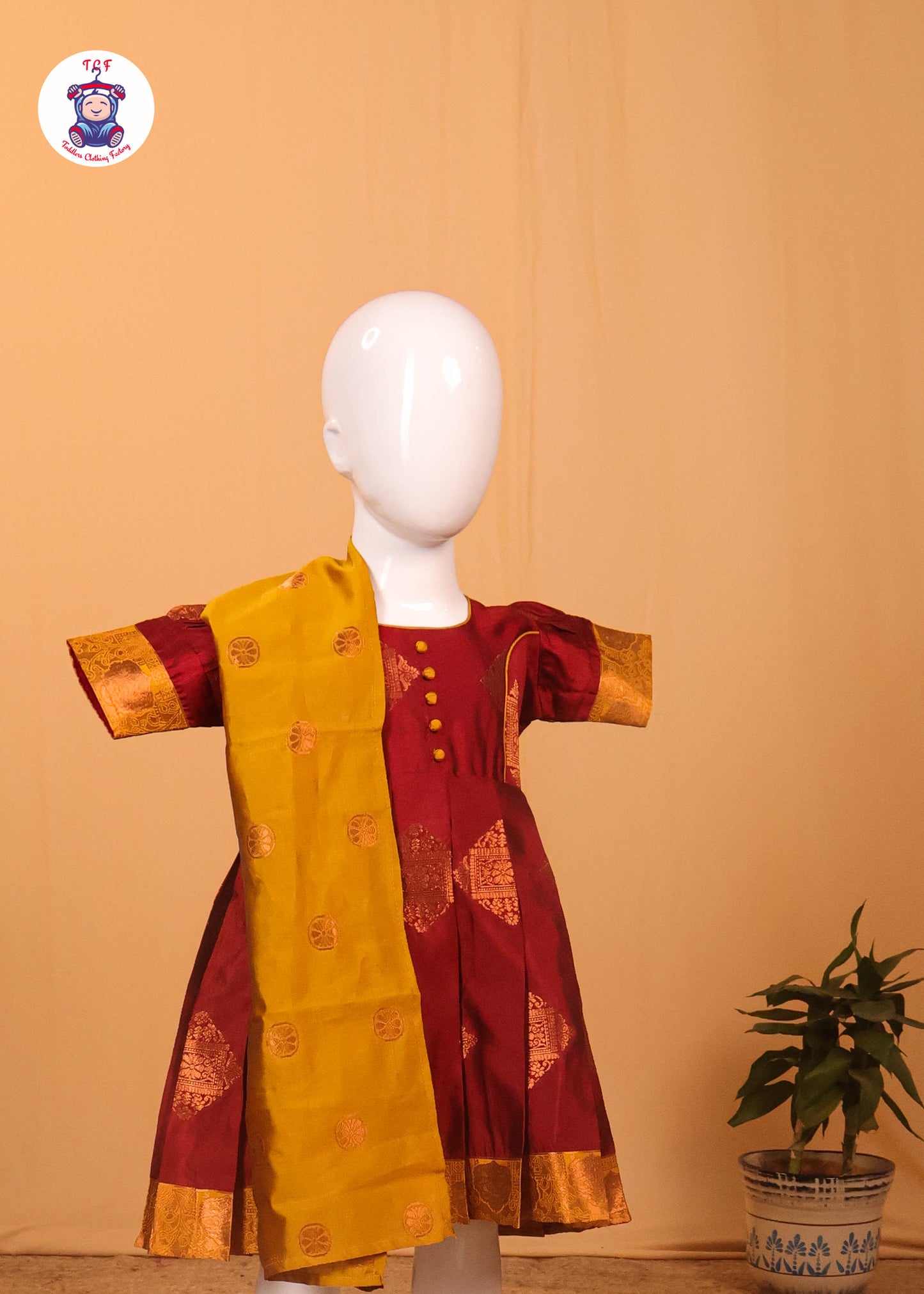 Maroon & Mustard - Long Frocks